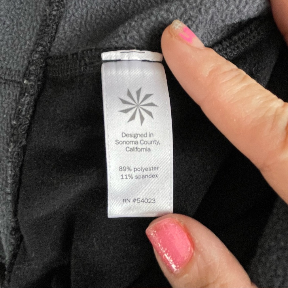 Athleta Polartec Powerlift Fleece Lined Leggings Zipper Pockets Size L Tall - Picture 3 of 5